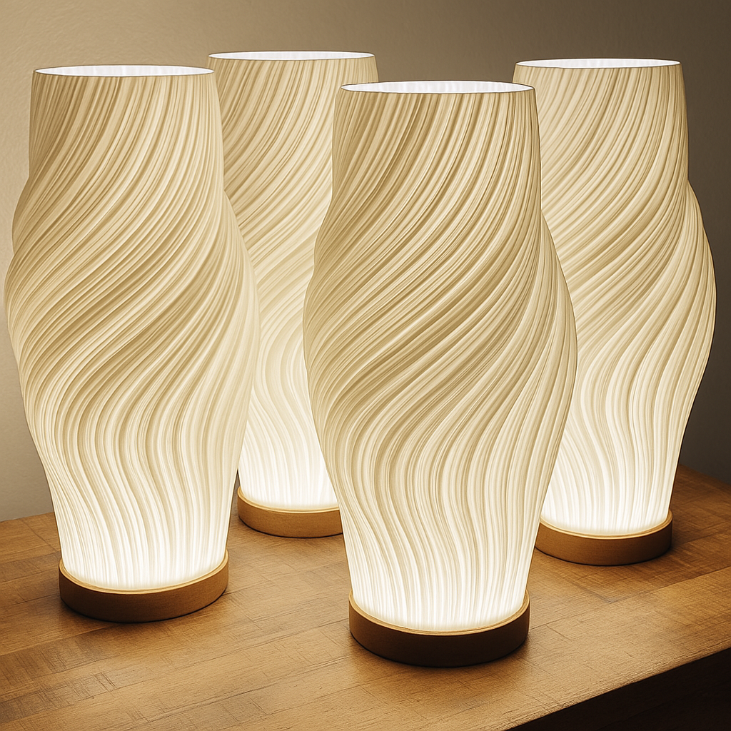 French Cream 3D Desk Lamp Bulk