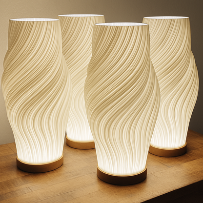 French Cream 3D Desk Lamp Bundle