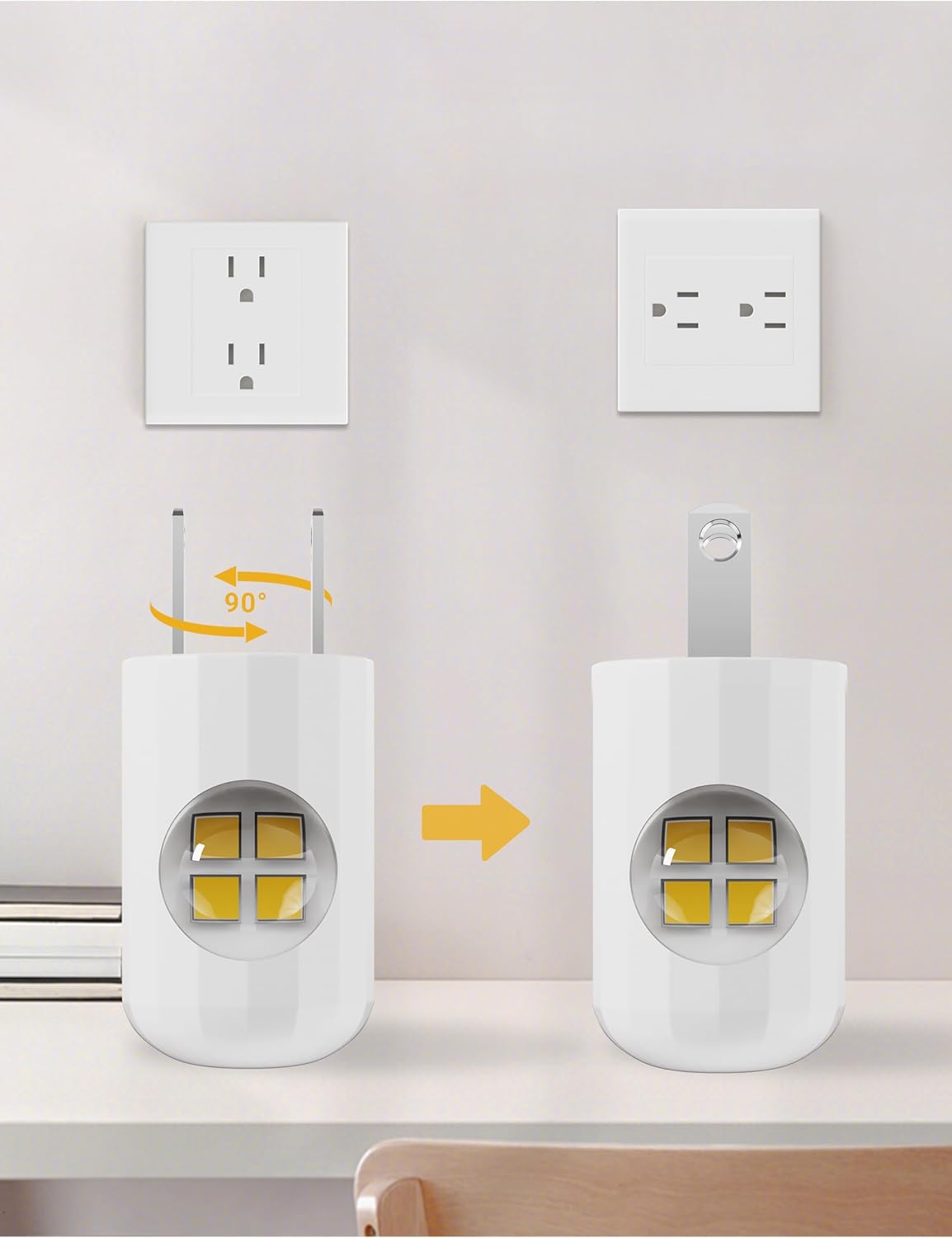 Plug-In LED Night Lights - Warm 2700K with Auto Sensor