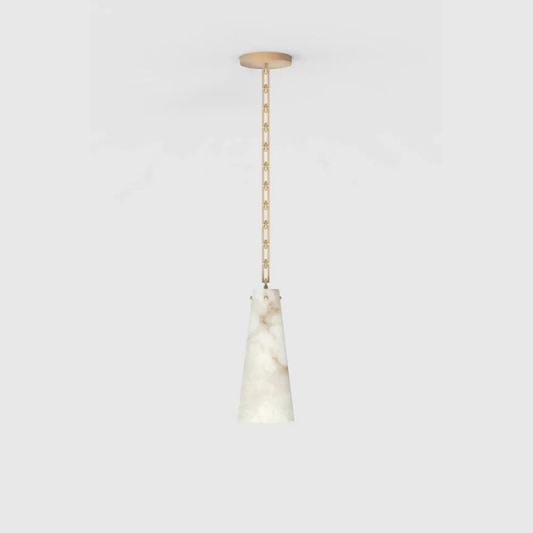 Modern Brass Alabaster Pendant Chandelier