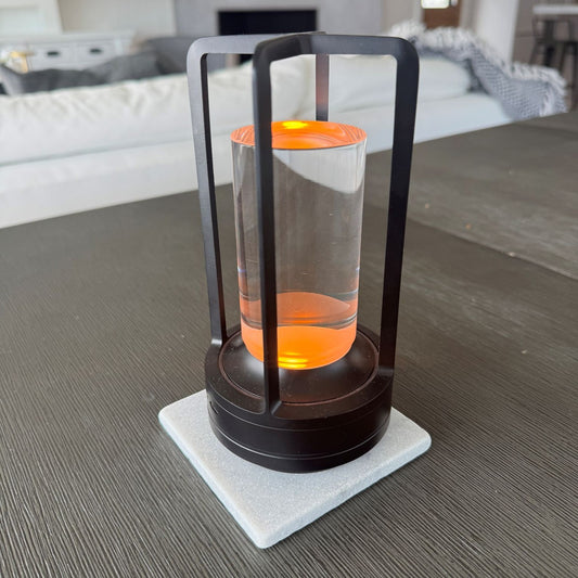 White Studio Marble Stand – Coaster-Style Lamp & Candle Base