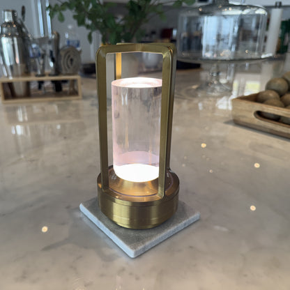 White Studio Marble Stand – Coaster-Style Lamp & Candle Base