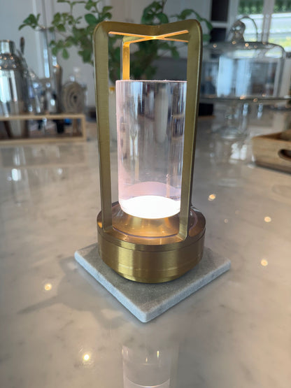 White Studio Marble Stand – Coaster-Style Lamp & Candle Base